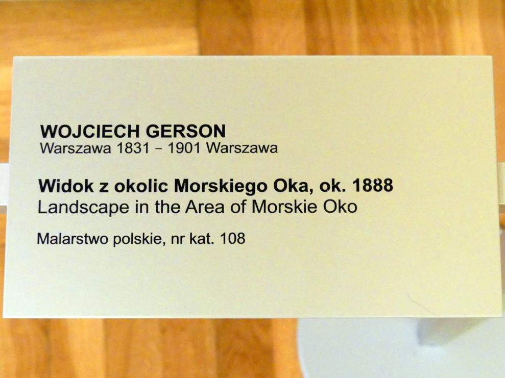 Wojciech Gerson (1870–1893), Landschaft beim Bergsee Meerauge in der Hohen Tatra, Breslau, Nationalmuseum, 1. OG, schlesische Kunst 17.-19. Jhd., Saal 3, um 1888, Bild 2/2