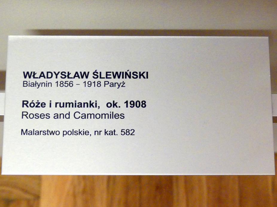 Władysław Ślewiński (1892–1911), Rosen und Kamille, Breslau, Nationalmuseum, 1. OG, schlesische Kunst 17.-19. Jhd., Saal 7, um 1908, Bild 2/2