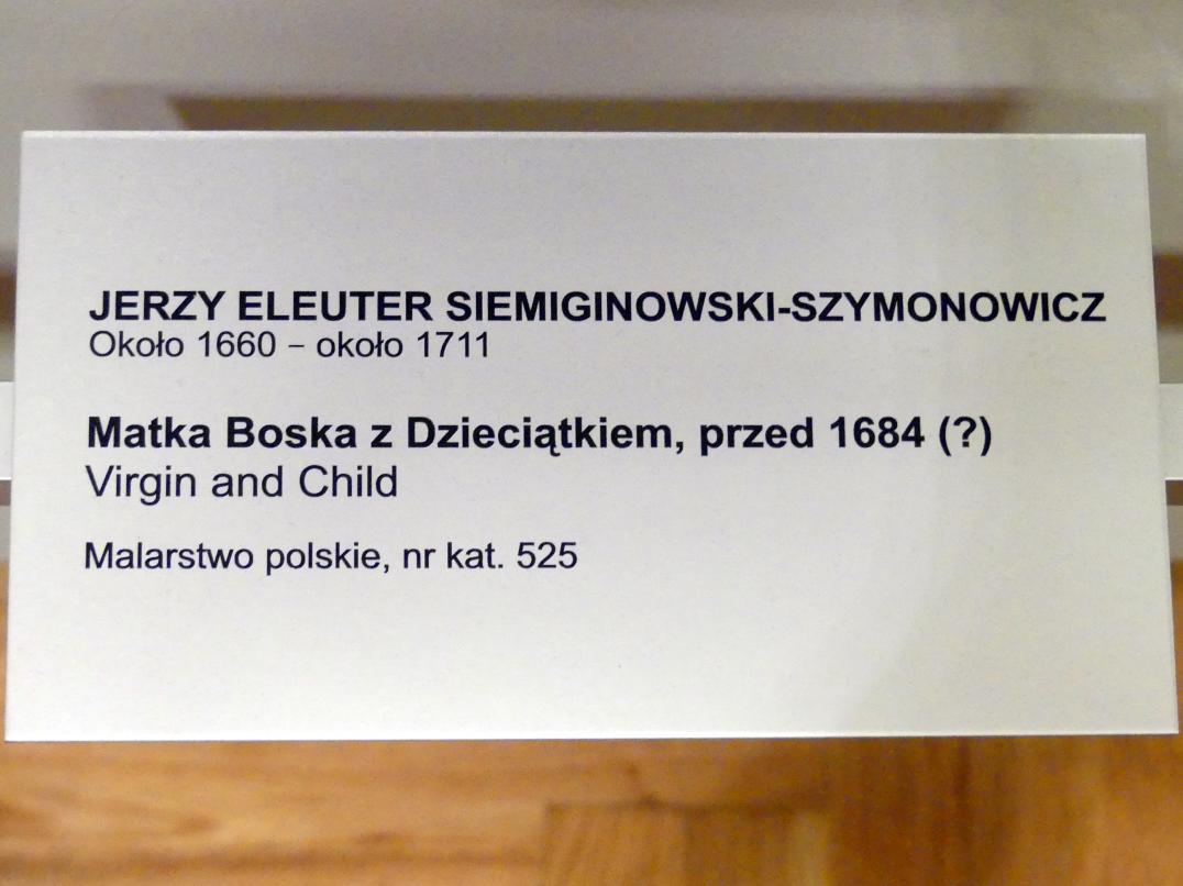 Jerzy Siemiginowski-Eleuter (1683), Maria mit Kind, Breslau, Nationalmuseum, 1. OG, schlesische Kunst 17.-19. Jhd., Gang, vor 1684, Bild 2/2