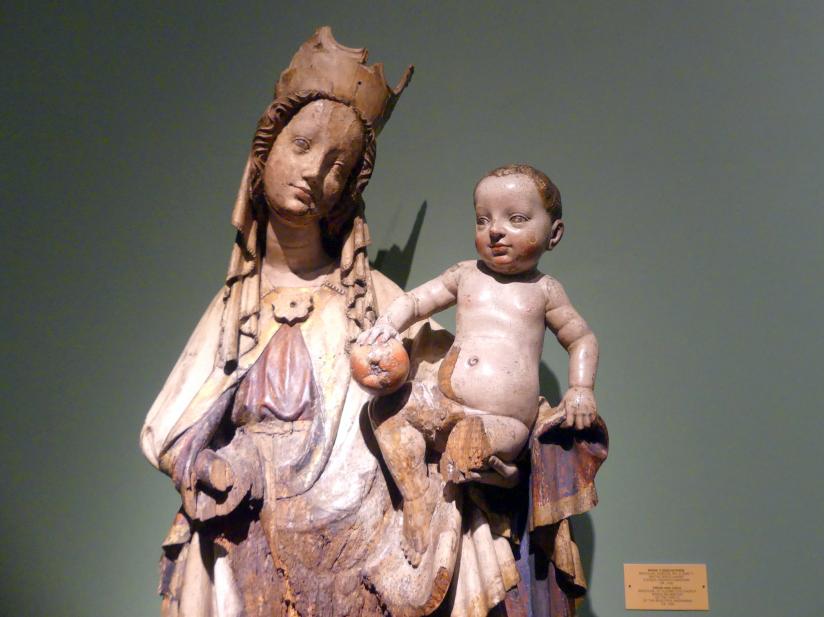Maria mit Kind, Breslau, Kirche St. Elisabeth, jetzt Breslau, Nationalmuseum, 1. OG, schlesische Kunst 14.-16. Jhd., Saal 3, um 1400, Bild 2/4