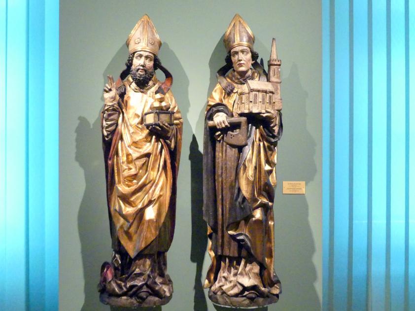 Heiliger Nikolaus und Heiliger Wolfgang, Breslau, Kirche St. Maria Magdalena, jetzt Breslau, Nationalmuseum, 1. OG, schlesische Kunst 14.-16. Jhd., Saal 6, um 1490