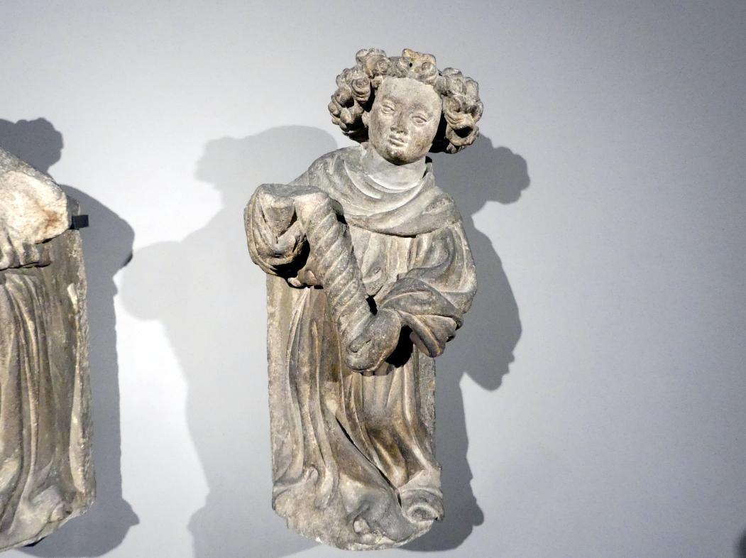Engel mit Kerze, Breslau, Nationalmuseum, 1. OG, schlesische Steinskulptur 12.-16. Jhd.,, um 1400, Bild 1/2