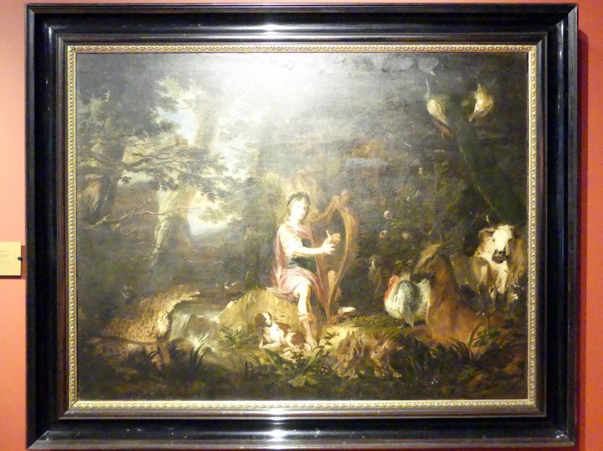 Michael Willmann (1650–1705), Orpheus bezaubert die Tiere, Breslau, Nationalmuseum, 1. OG, schlesische Kunst 16.-19. Jhd., Saal 6, um 1670, Bild 1/2