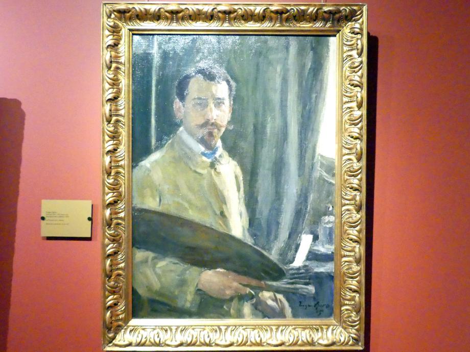 Eugene (Eugen) Spiro (1905–1929), Selbstporträt mit Palette, Breslau, Nationalmuseum, 1. OG, schlesische Kunst 16.-19. Jhd., Saal 11, 1905