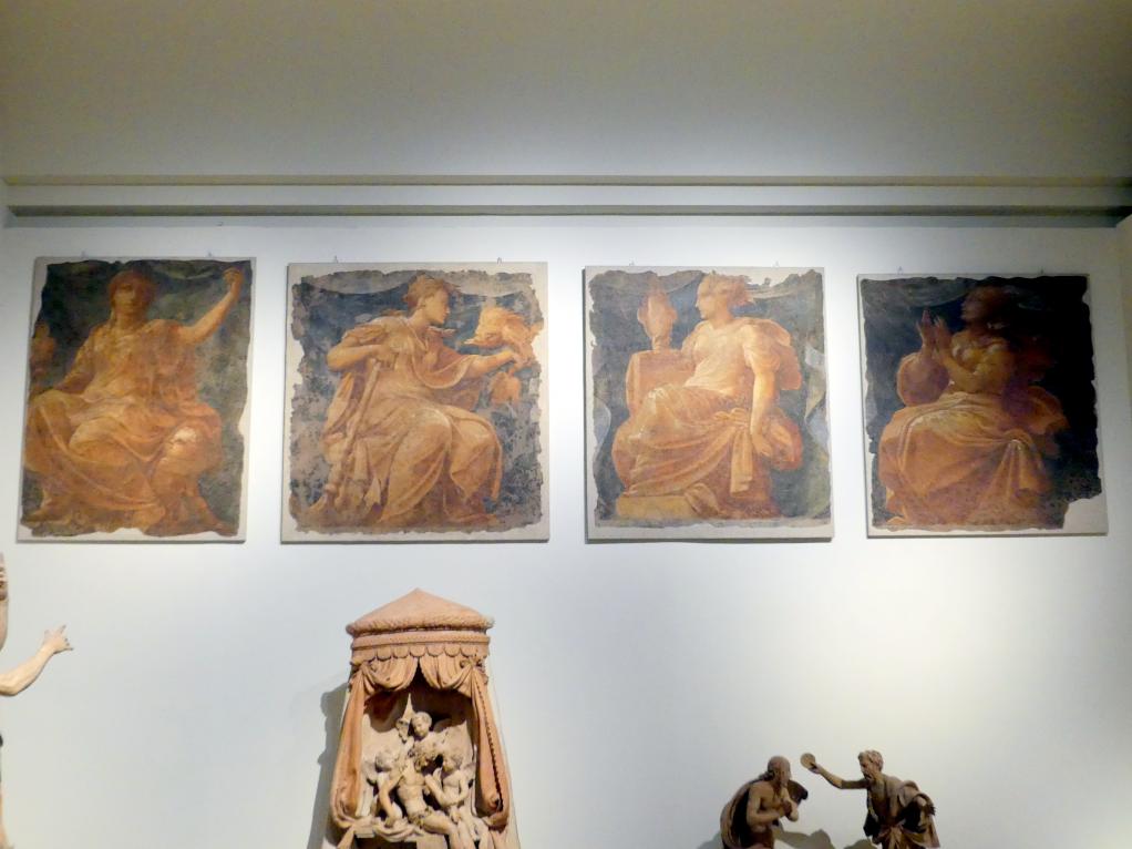 Nicolò dell’Abate (1532–1570), Glaube, Hoffnung, Klugheit, Wachsamkeit (?), Modena, Galleria Estense, Saal 11, 1535–1538, Bild 1/6