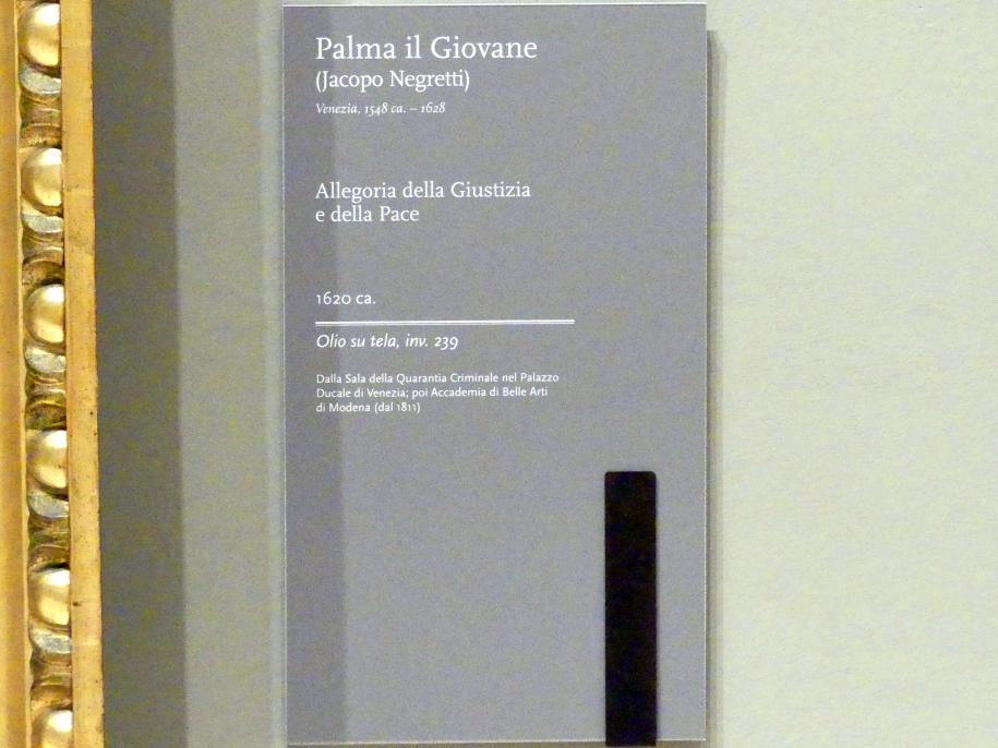 Jacopo Palma der Jüngere (Palma il Giovane / Giacomo Negretti) (1597–1620), Allegorie der Gerechtigkeit und des Friedens, Venedig, Dogenpalast (Palazzo Ducale), jetzt Modena, Galleria Estense, Saal 17, um 1620, Bild 2/2