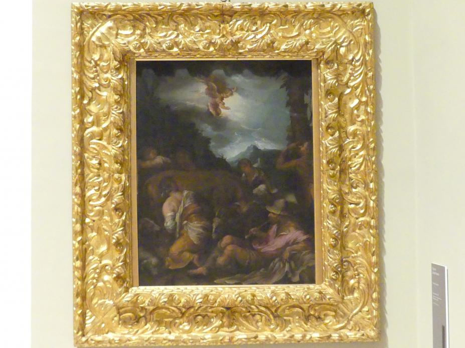 Jacopo Bassano (Kopie) (1592), Verkündigung an die Hirten, Modena, Galleria Estense, Saal 17, 1. Hälfte 17. Jhd., Bild 1/2