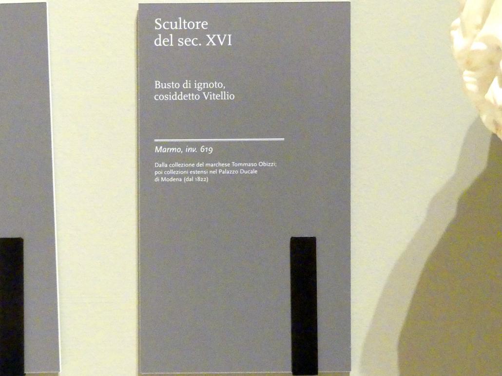 Büste eines Unbekannten, sogenannter Vitellio, Modena, Galleria Estense, Saal 18, 16. Jhd., Bild 5/5