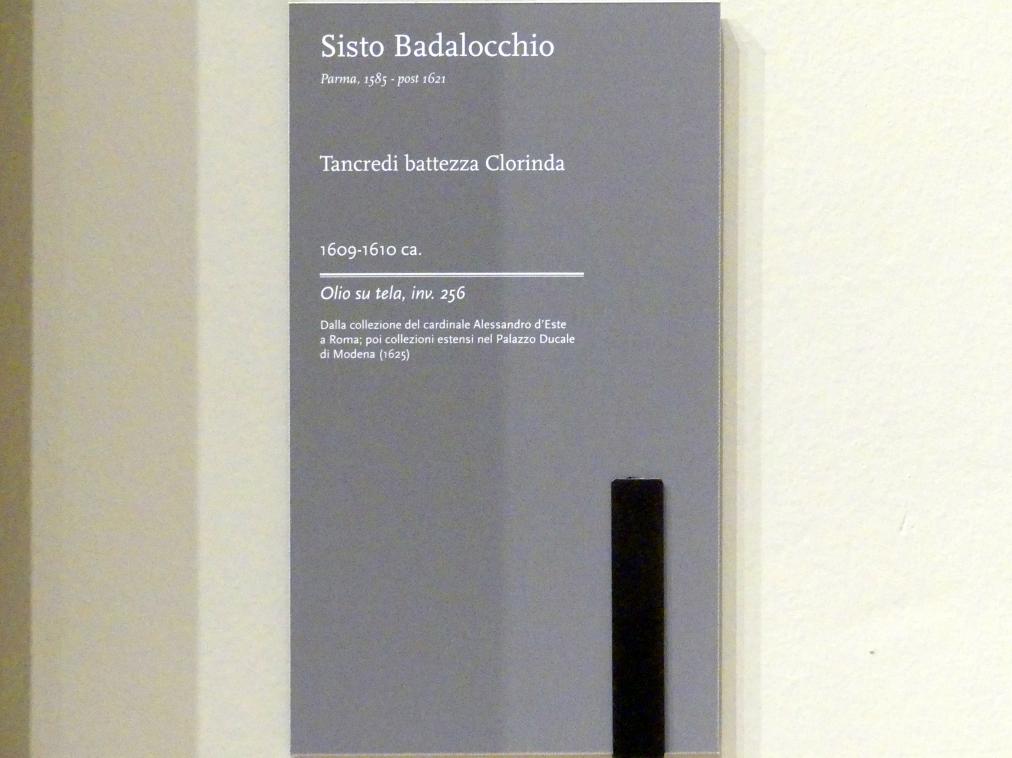 Sisto Badalocchio (1609–1619), Tancredi tauft Clorinda, Modena, Galleria Estense, Saal 19, um 1609–1610, Bild 2/2