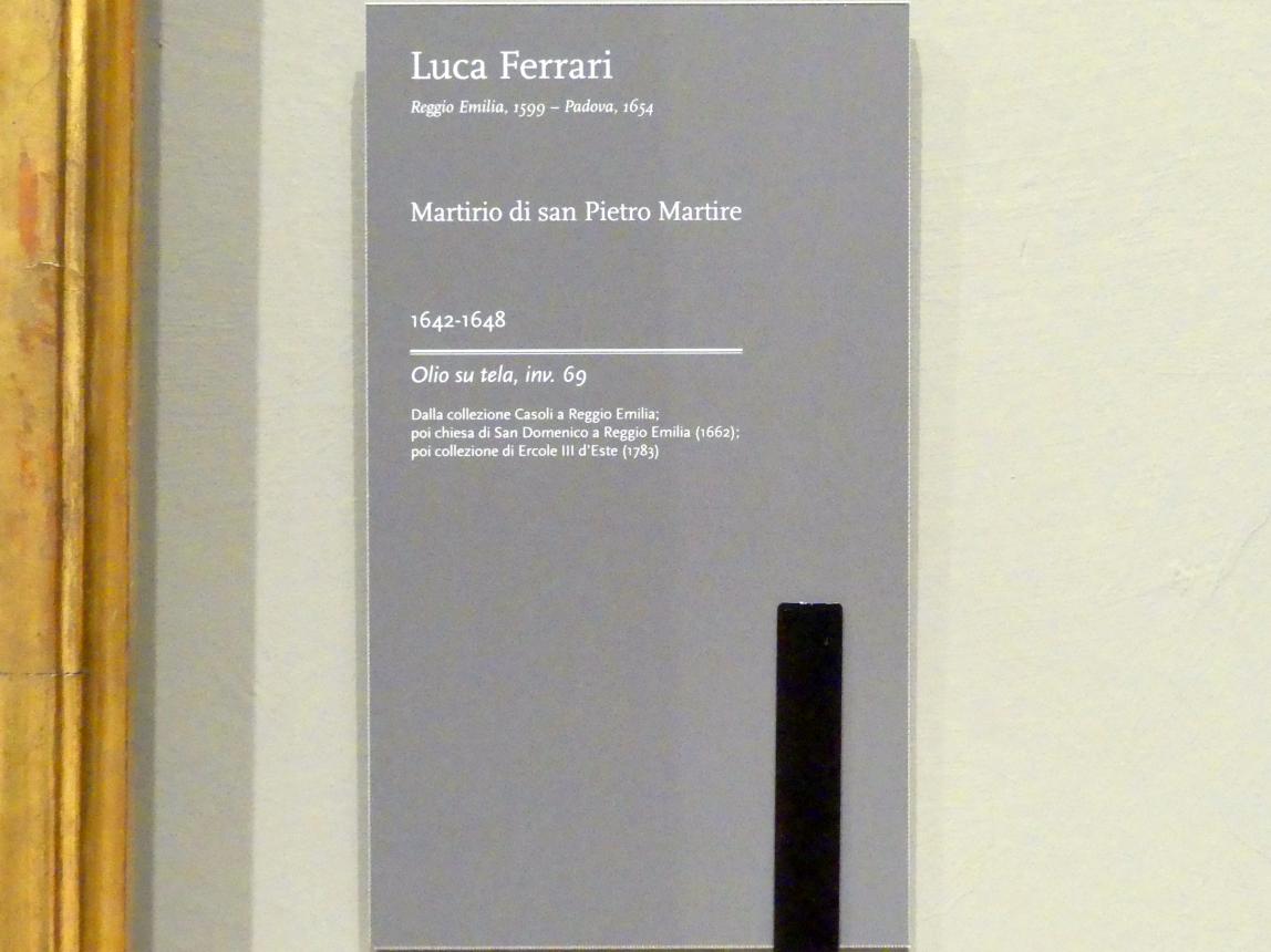 Luca Ferrari (1645–1649), Martyrium des hl. Petrus Martyr, Modena, Galleria Estense, Saal 19, 1642–1648, Bild 2/2