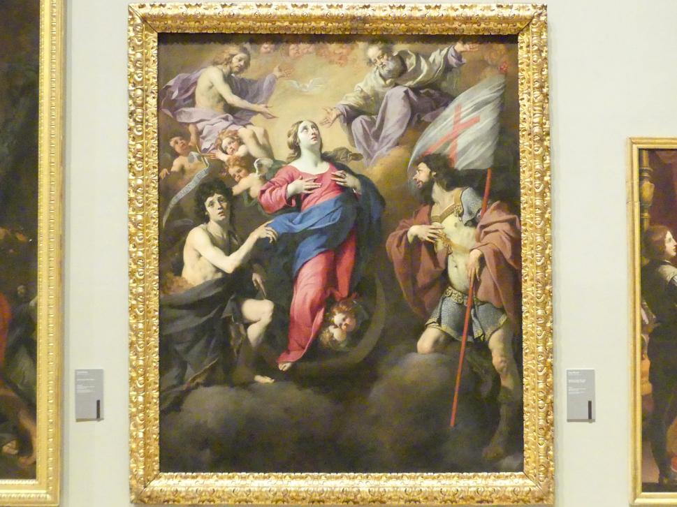 Luca Ferrari (1645–1649), Himmelfahrt Mariens zwischen Johannes dem Täufer und dem hl. Georg, Modena, Galleria Estense, Saal 19, um 1649, Bild 1/2