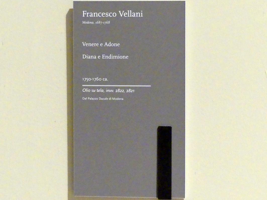 Francesco Vellani (1755), Venus und Adonis, Modena, Palazzo Ducale, jetzt Modena, Galleria Estense, Saal 20, um 1750–1760, Bild 2/2
