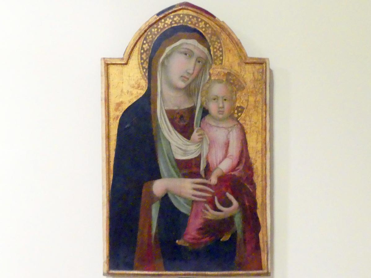Pietro Lorenzetti (1325–1347), Maria mit Kind, Campriano, Chiesa di San Giovanni Battista, jetzt Buonconvento, Museo d’Arte Sacra della Val d’Arbia, Saal 1, 1. Hälfte 14. Jhd.