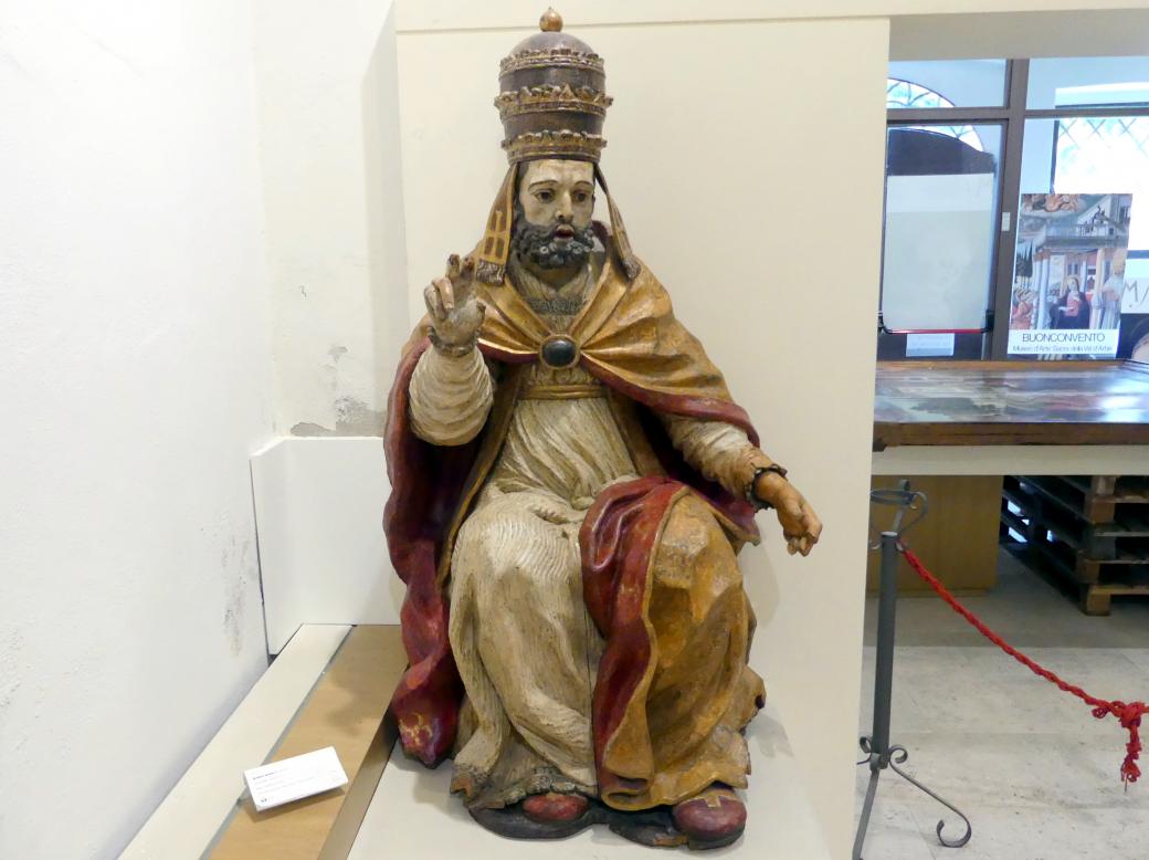 Heiliger Papst (Paul V. ?), Buonconvento, Chiesa dei Santi Pietro e Paolo, jetzt Buonconvento, Museo d’Arte Sacra della Val d’Arbia, Saal 7, 17. Jhd.