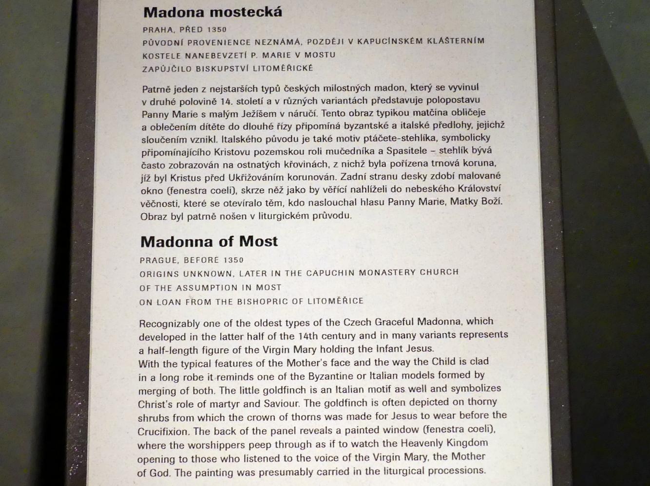 Madonna von Most, Prag, Nationalgalerie im Agneskloster, Saal A, vor 1350, Bild 2/2