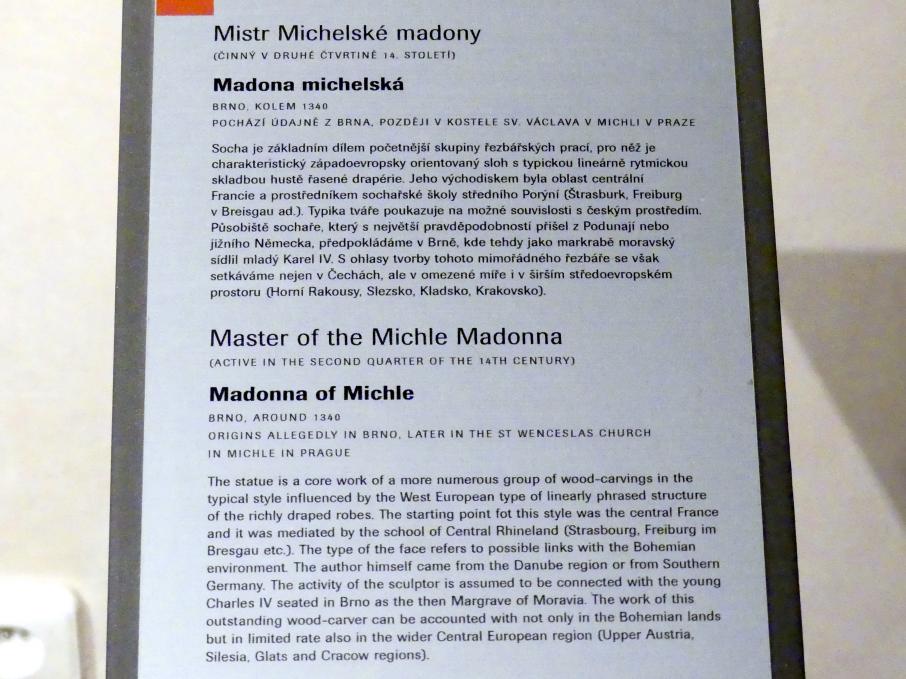 Meister der Madonna von Michle (1340–1345), Madonna von Michle, Prag, Nationalgalerie im Agneskloster, Saal B, um 1340, Bild 11/11