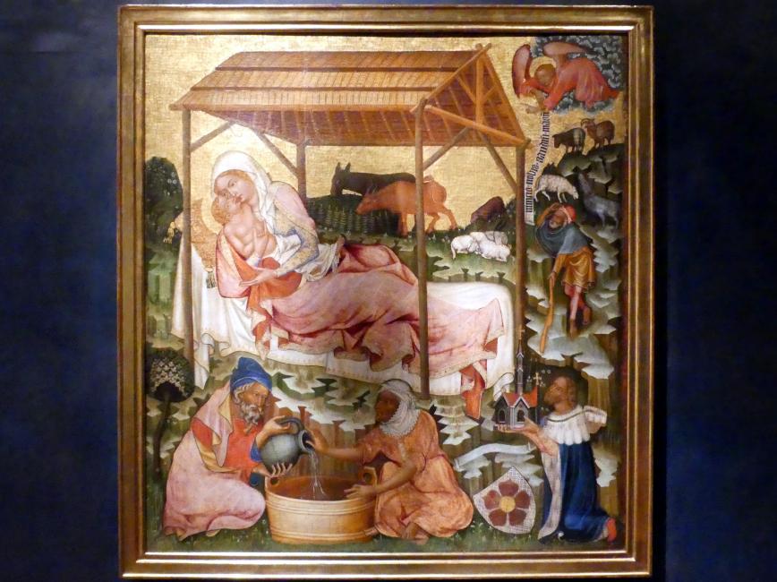 Meister von Hohenfurth (1345–1350), Christi Geburt, Hohenfurth (Vyšší Brod), Zisterzienser-Abtei, jetzt Prag, Nationalgalerie im Agneskloster, Saal B, um 1350