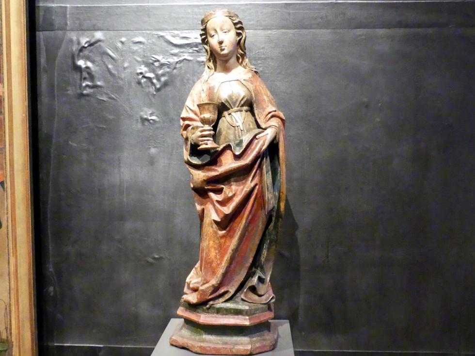 Heilige Barbara, Manetin (Manětín), Kirche St. Barbara, jetzt Prag, Nationalgalerie im Agneskloster, Saal J, um 1460–1470, Bild 1/6