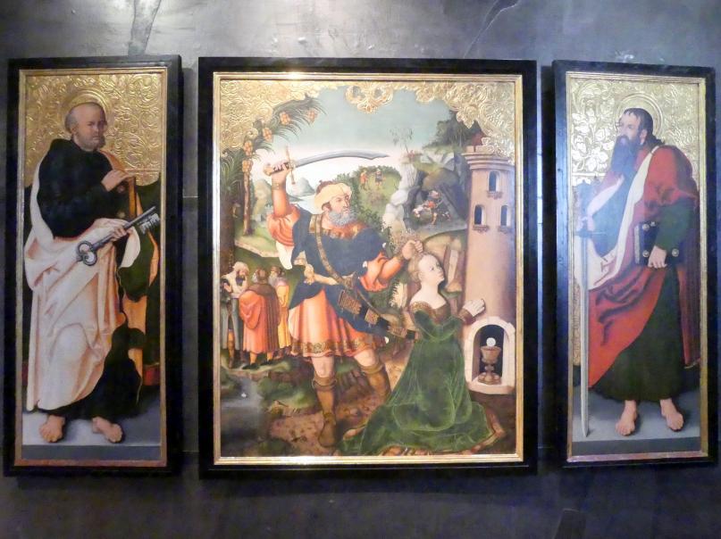 Monogrammist I.W. (1538–1540), St.-Barbara-Altar von Osegg, Ossegg (Osek), Zisterzienserkloster Osegg, jetzt Prag, Nationalgalerie im Agneskloster, Saal L, um 1540