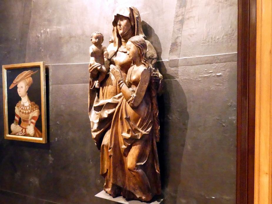 Meister der Teyner Verkündigung (1510–1515), Anna Selbdritt, Prag, Nationalgalerie im Agneskloster, Saal L, um 1510, Bild 3/5