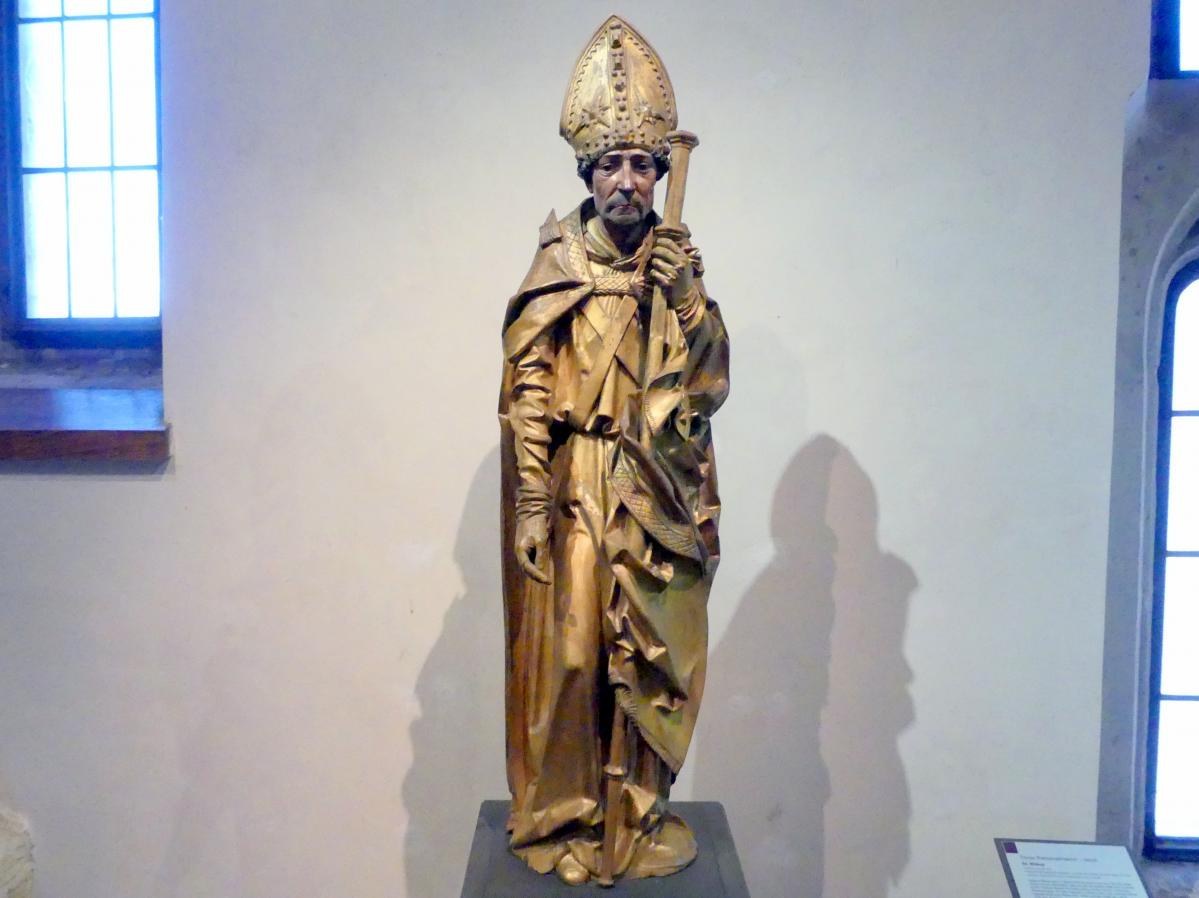 Tilman Riemenschneider (Umkreis) (1500–1525), Heiliger Bischof, Prag, Nationalgalerie im Agneskloster, Saal L, um 1500, Bild 1/6