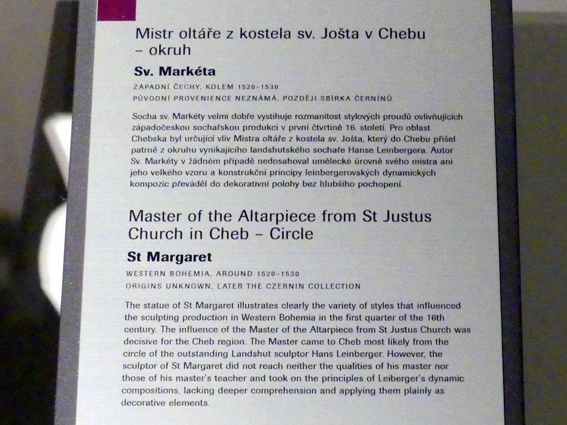 Meister des St.-Justus-Altares in Eger (Umkreis) (1525), Heilige Margarete, Prag, Nationalgalerie im Agneskloster, Saal N, um 1520–1530, Bild 6/6