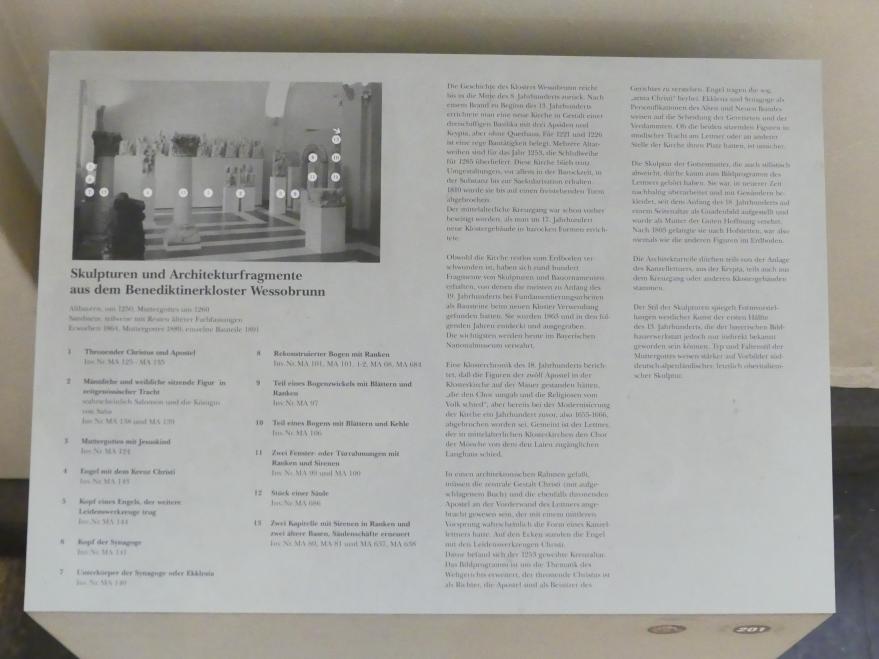 Kopf der Synagoge, Wessobrunn, ehem. Benediktinerabtei, jetzt München, Bayerisches Nationalmuseum, Saal 1, um 1250, Bild 2/2