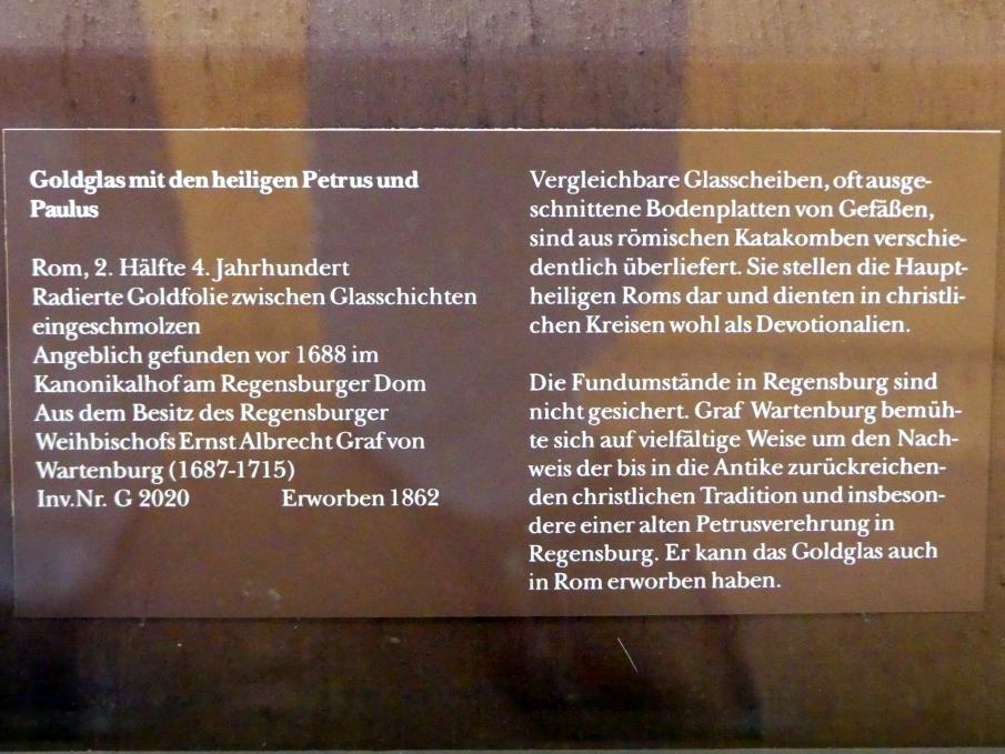 Goldglas mit den heiligen Petrus und Paulus, München, Bayerisches Nationalmuseum, Saal 1, 2. Hälfte 4. Jhd., Bild 2/2