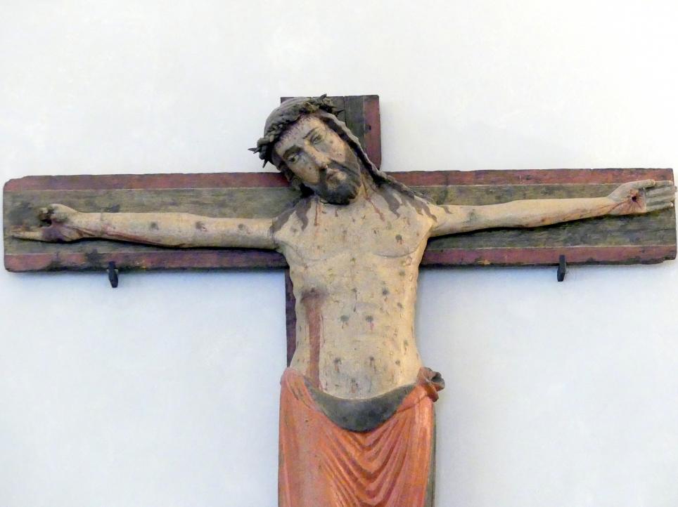 Kruzifixus, Wasserburg am Inn, Stadtpfarrkirche St. Jakob, jetzt München, Bayerisches Nationalmuseum, Saal 1, um 1270–1280, Bild 2/3