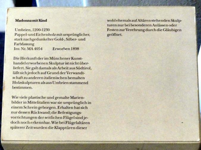 Madonna mit Kind, München, Bayerisches Nationalmuseum, Saal 1, 1200–1230, Bild 3/3