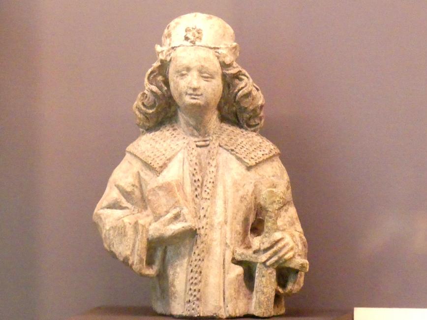 Halbfigur eines Heiligen, München, Bayerisches Nationalmuseum, Saal 17, um 1470–1480