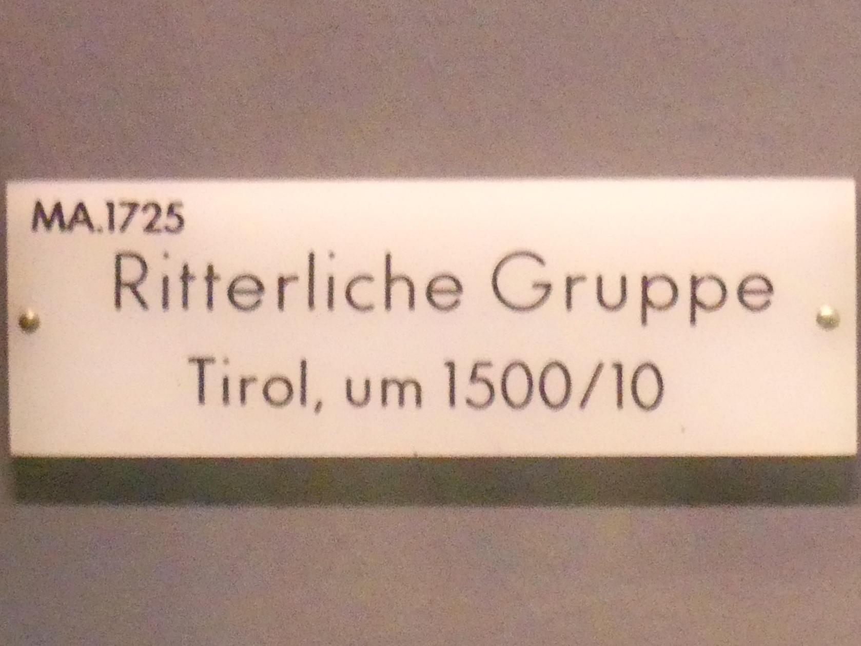 Ritterliche Gruppe, München, Bayerisches Nationalmuseum, Saal 17, um 1500–1510, Bild 3/3
