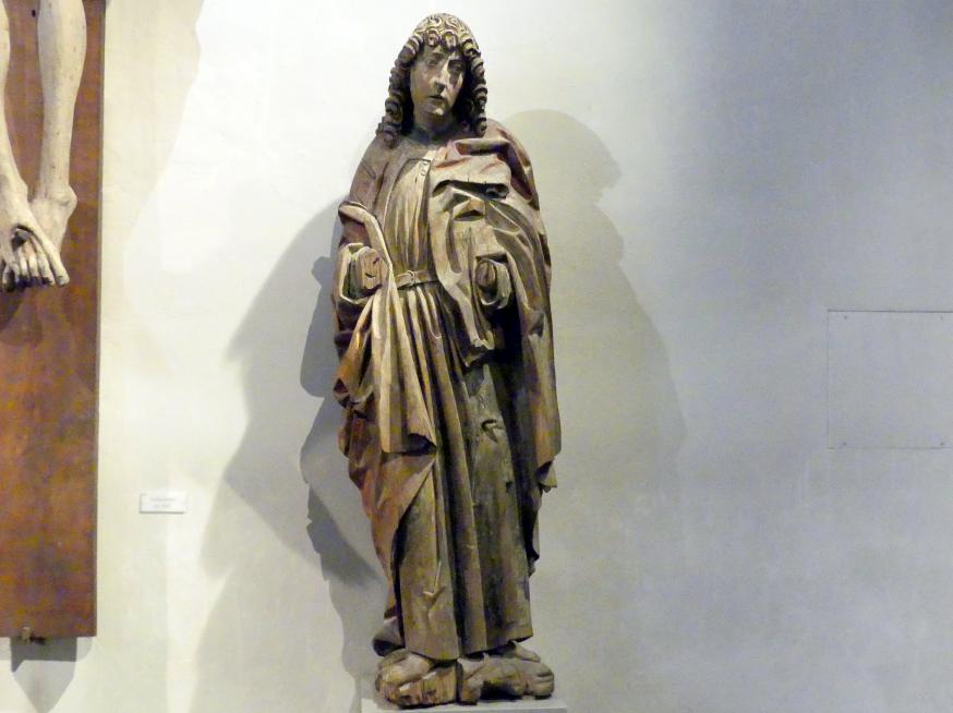 Heiliger Johannes von einer Kreuzigungsgruppe, München, Dom zu Unserer Lieben Frau (Frauenkirche), jetzt München, Bayerisches Nationalmuseum, Saal 15, um 1500–1510
