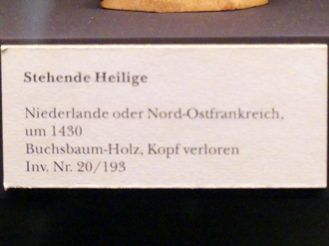 Stehende Heilige, München, Bayerisches Nationalmuseum, Saal 7, um 1430, Bild 2/2