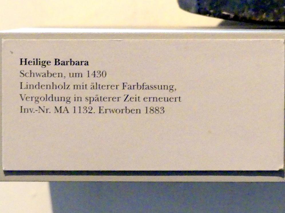 Heilige Barbara, München, Bayerisches Nationalmuseum, Saal 7, um 1430, Bild 4/4