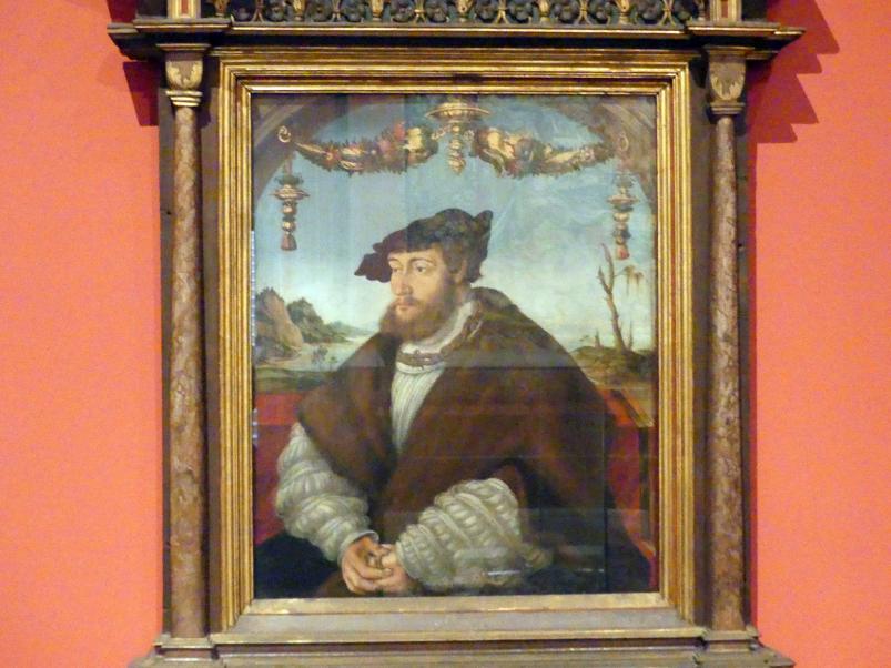Hans Wertinger (1515–1526), Porträt Ludwigs X., Landshut, Stadtresidenz Landshut, jetzt München, Bayerisches Nationalmuseum, Saal 22, 1516, Bild 2/3