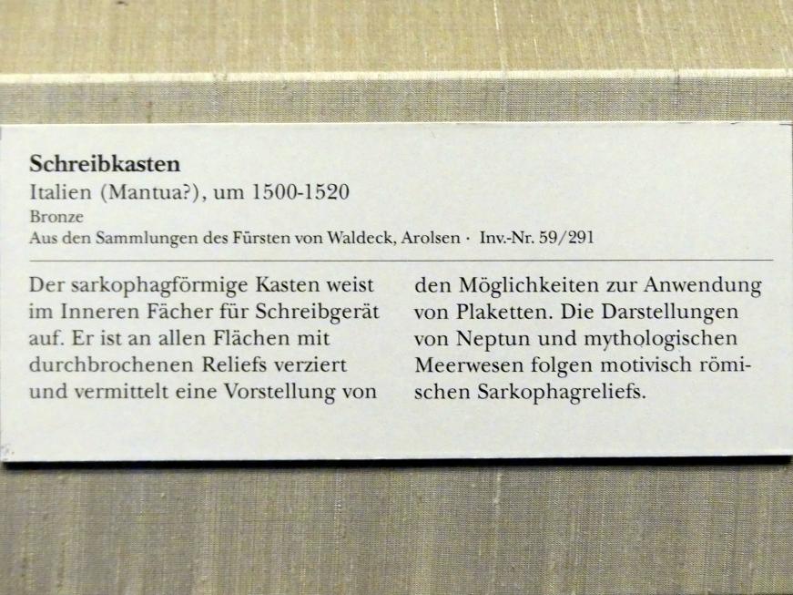 Schreibkasten, München, Bayerisches Nationalmuseum, Saal 23, um 1500–1520, Bild 2/2