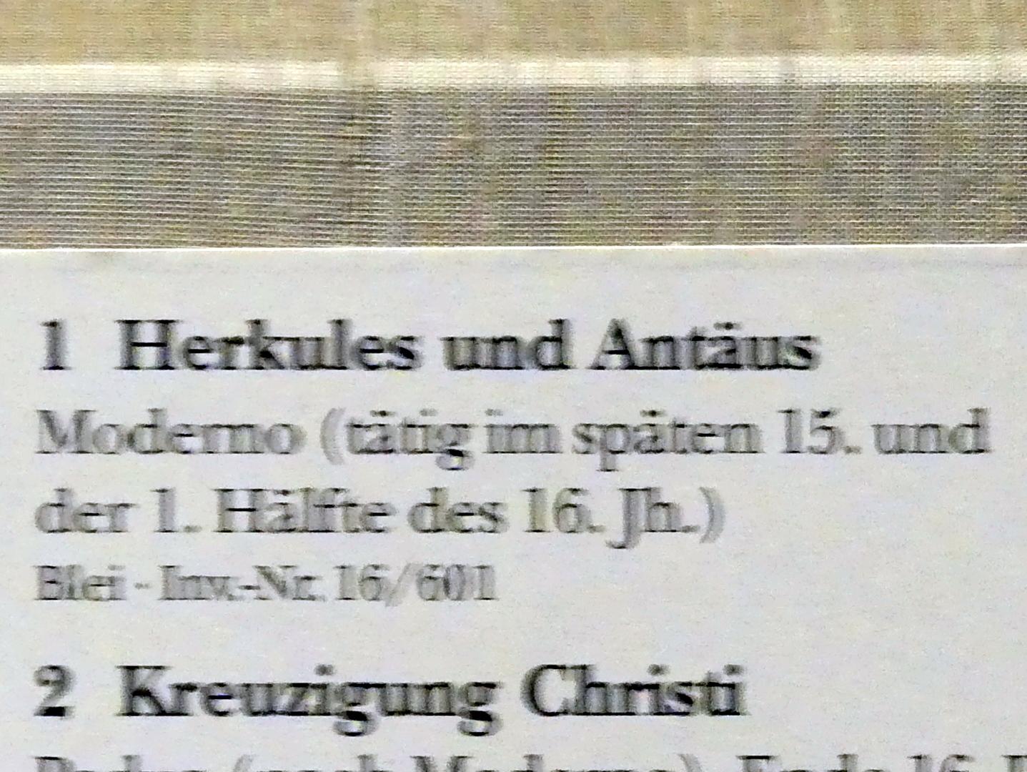 Moderno (Undatiert), Herkules und Antäus, München, Bayerisches Nationalmuseum, Saal 23, Undatiert, Bild 2/2