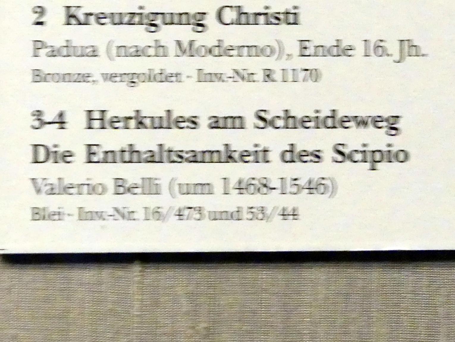 Valerio Belli (Undatiert), Die Enthaltsamkeit des Scipio, München, Bayerisches Nationalmuseum, Saal 23, Undatiert, Bild 2/2