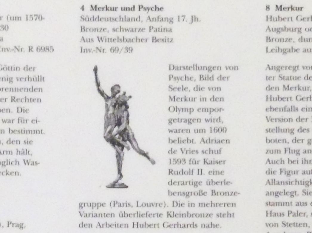 Merkur und Psyche, München, Bayerisches Nationalmuseum, Saal 28, Beginn 17. Jhd., Bild 3/3