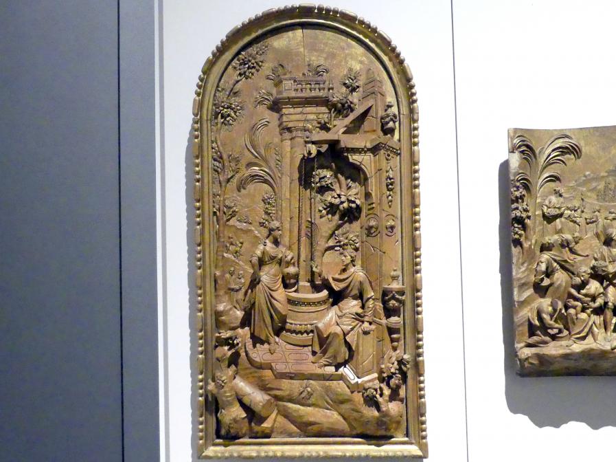 Roman Anton Boos (1767–1790), Christus und die Samariterin, München, Dom zu Unserer Lieben Frau (Frauenkirche), jetzt München, Bayerisches Nationalmuseum, Saal 43, 1780, Bild 1/2