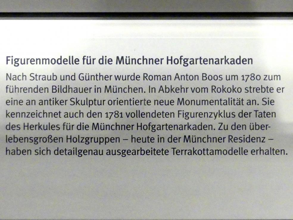 Roman Anton Boos (1767–1790), Herkules mit dem Kalydonischen Eber, München, Hofgarten, jetzt München, Bayerisches Nationalmuseum, Saal 43, um 1779, Bild 3/4