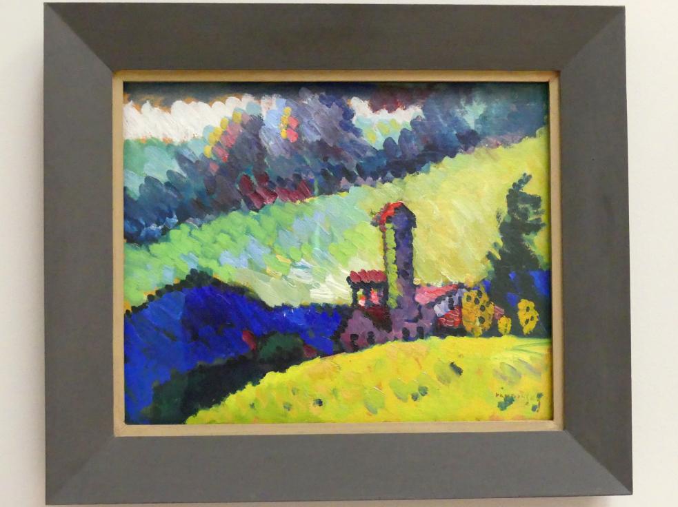 Wassily Kandinsky (1900–1943), Murnau - Studie für Landschaft mit Turm, München, Lenbachhaus, Saal 34, 1908, Bild 1/2