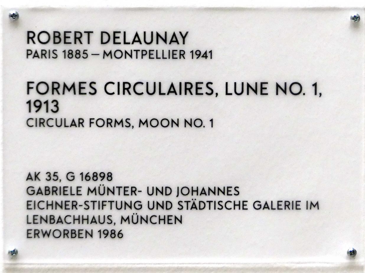 Robert Delaunay (1906–1938), Formes circulaires, Lune No. 1, München, Lenbachhaus, Saal 38, 1913, Bild 2/2