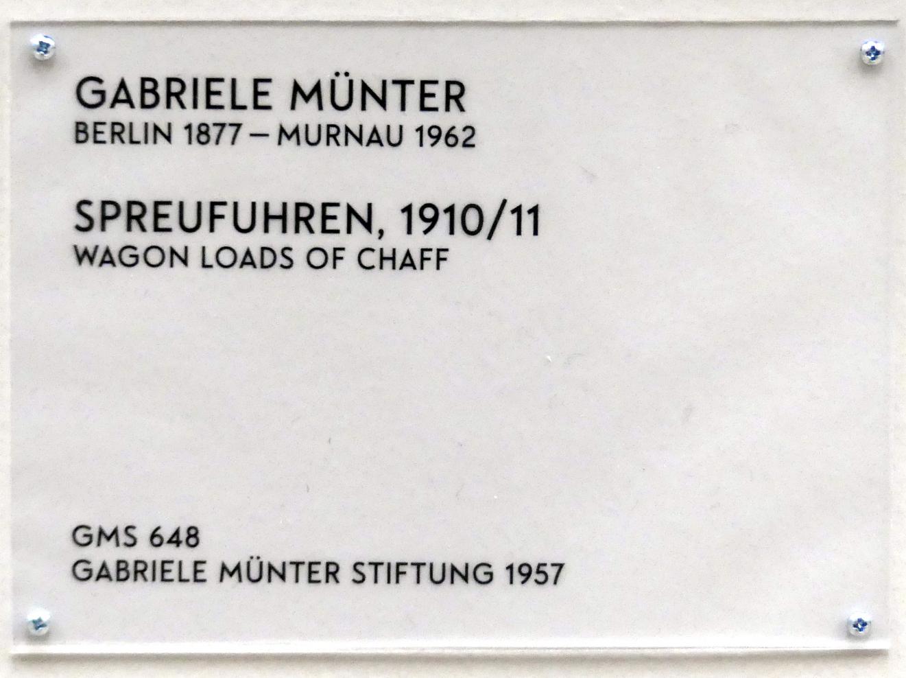 Gabriele Münter (1903–1954), Spreufuhren, München, Lenbachhaus, Saal 30, 1910–1911, Bild 2/2