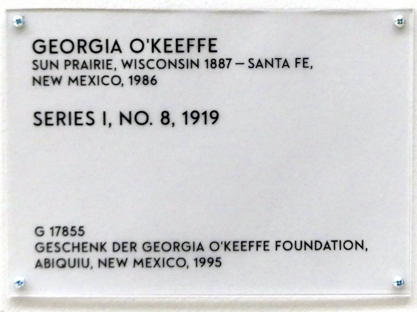 Georgia O’Keeffe (1918–1937), Series I, No. 8, München, Lenbachhaus, Saal 28, 1919, Bild 2/2
