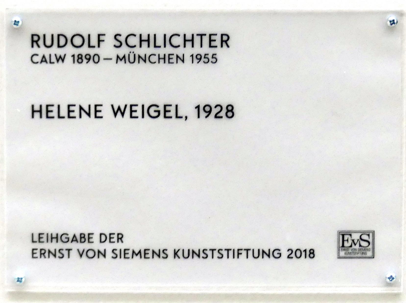 Rudolf Schlichter (1926–1928), Helene Weigel, München, Lenbachhaus, Saal 28, 1928, Bild 2/2