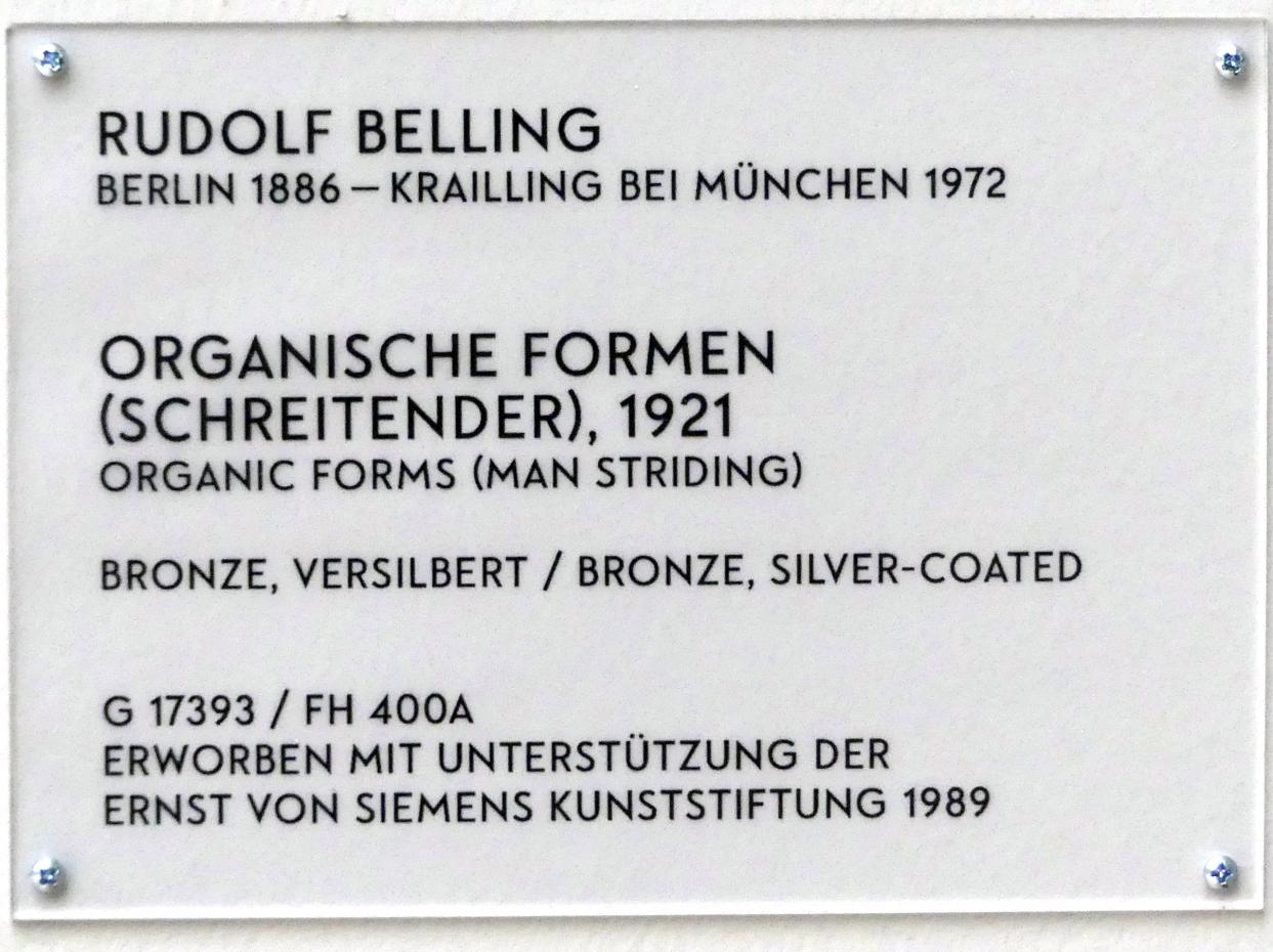 Rudolf Belling (1919–1925), Organische Formen (Schreitender), München, Lenbachhaus, Saal 28, 1921, Bild 7/7