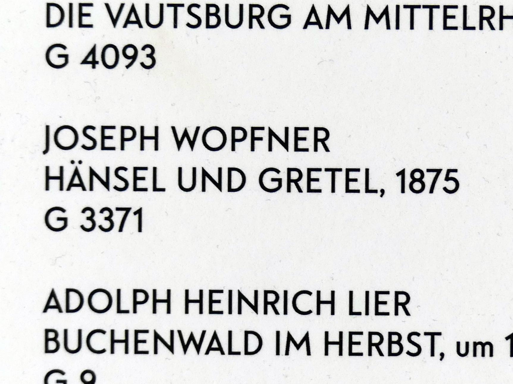 Joseph Wopfner (1875–1897), Hänsel und Gretel, München, Lenbachhaus, Saal 22, 1875, Bild 2/2