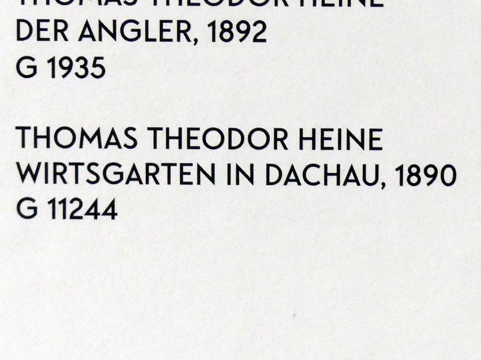 Thomas Theodor Heine (1890–1904), Wirtsgarten in Dachau, München, Lenbachhaus, Saal 24, 1890, Bild 2/2